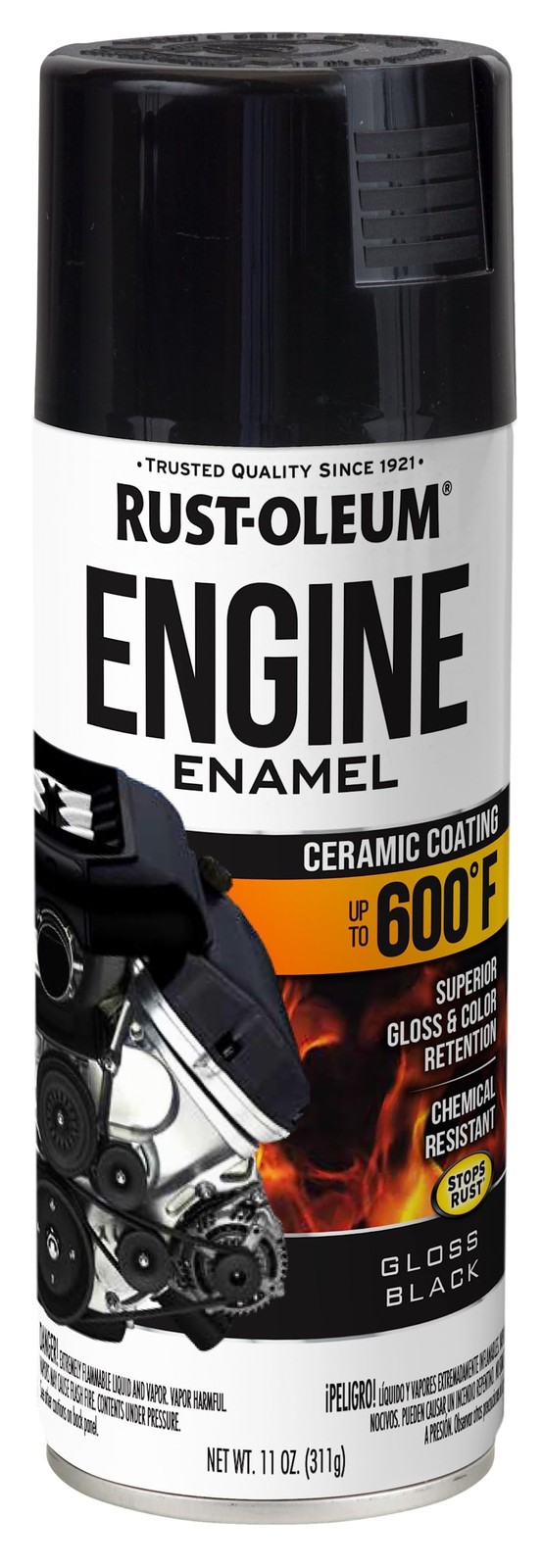 Rust-Oleum 363567 Engine Enamel Spray 11 Ounce (Pack of 1), Gloss Black