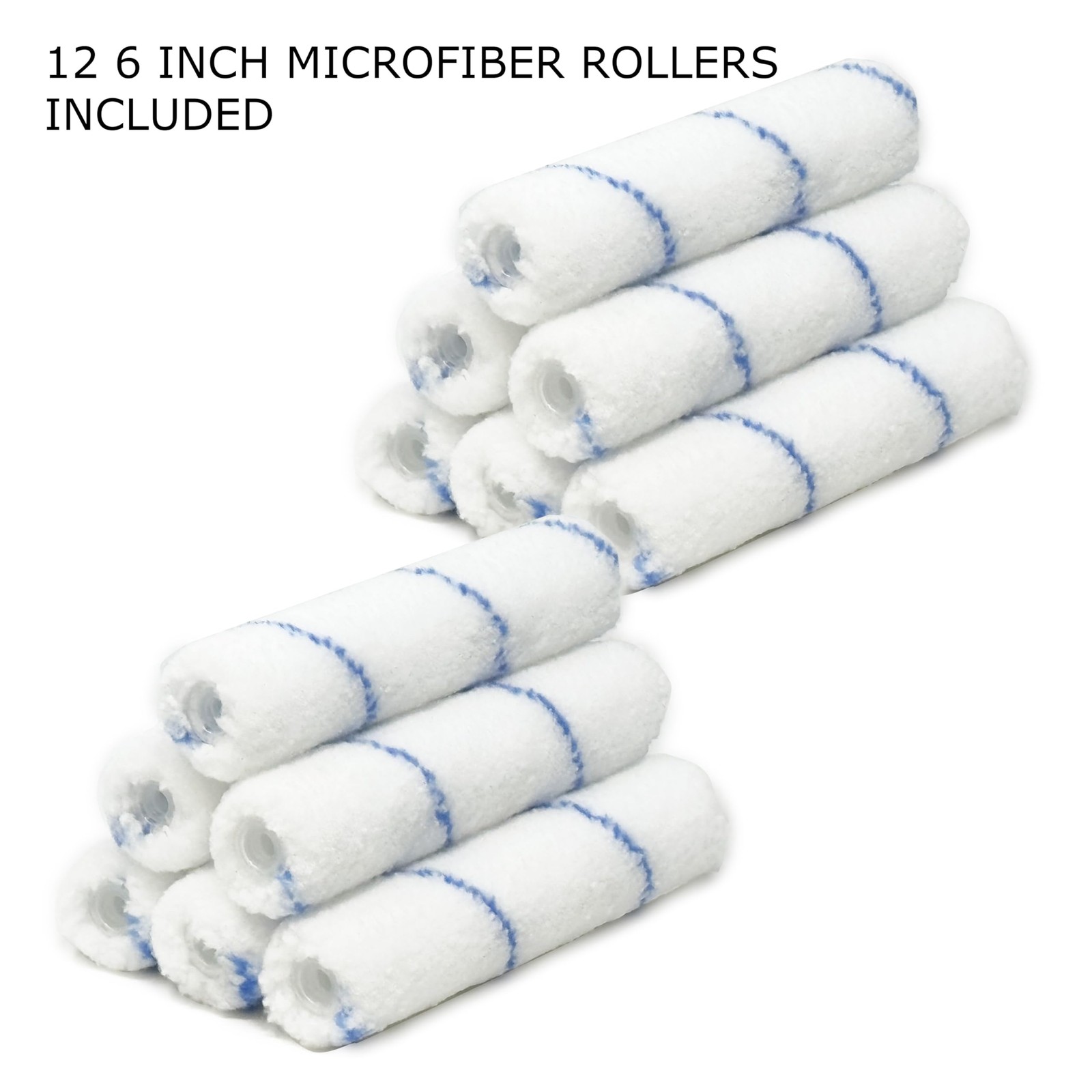 Allgala 6″ Mini 3/8″ Nap Shedless Microfiber Paint Micro (Pack of 12)