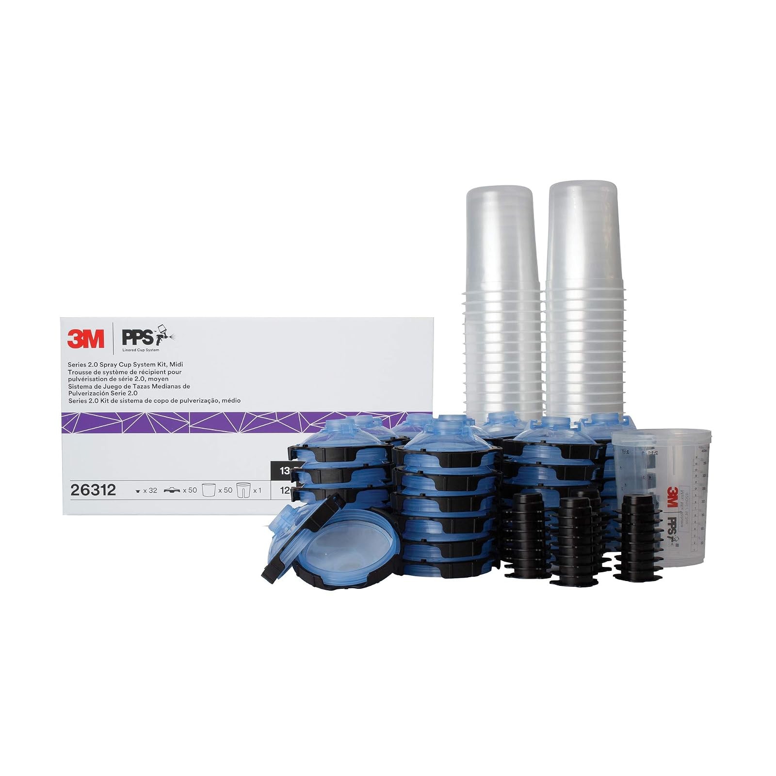 PPS 2.0 Paint Spray Gun Cup Lids Liners Kit 13.5oz