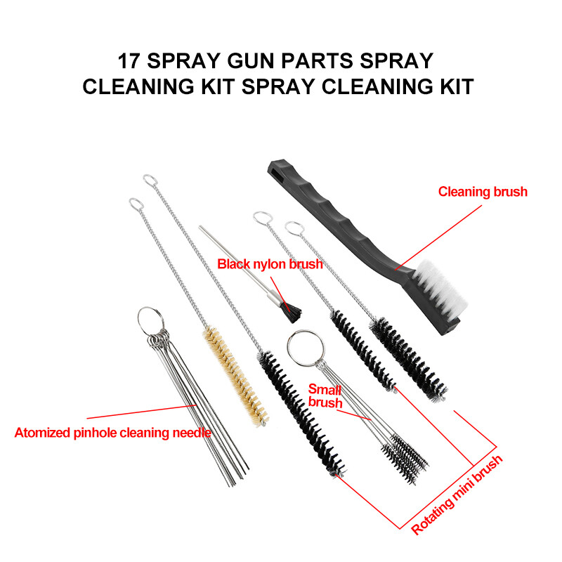 3set Spray Gun Cleaning Kit 17 Pcs of 1Set for Various Spray Guns Complete Clean
