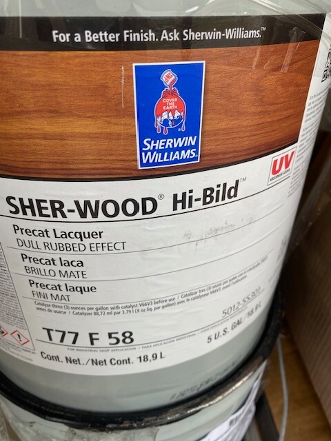 Sherwin Williams Sher-wood Hi-Build Precat Lacquer Dull Rubbed Effect 5 GALLON
