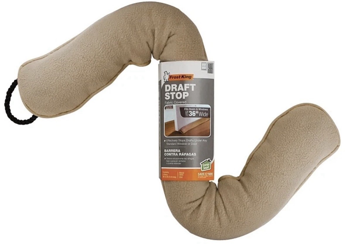 Frost King DS2 Draft Stop, 36” Synthetic Fleece, Beige Energy Saver