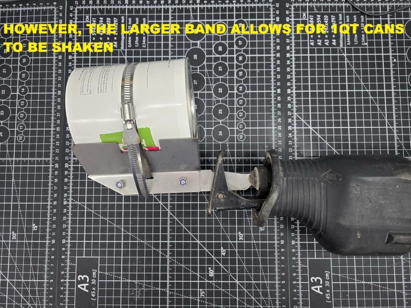 Reciprocating Saw Spray Can Shaker Paint Mixer 2 to 4 Inch Cans Steel Tool