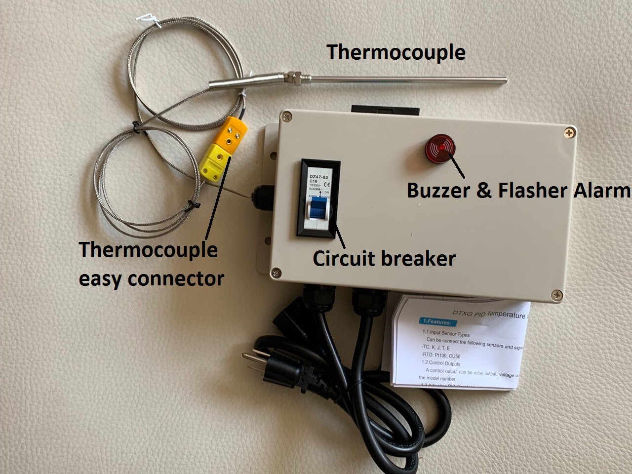 Plug & Play Powder Coating Paint Temperature Controller Gas Oven 6″ Tip Probe