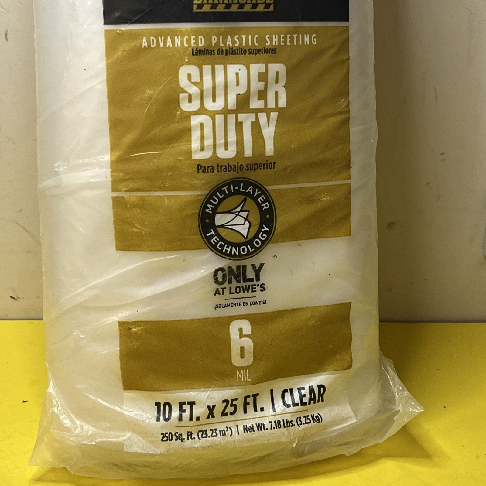 10-Ft x 25′ x 6-Mil Clear Plastic Sheeting Crawl-Space Concrete Protector Cover