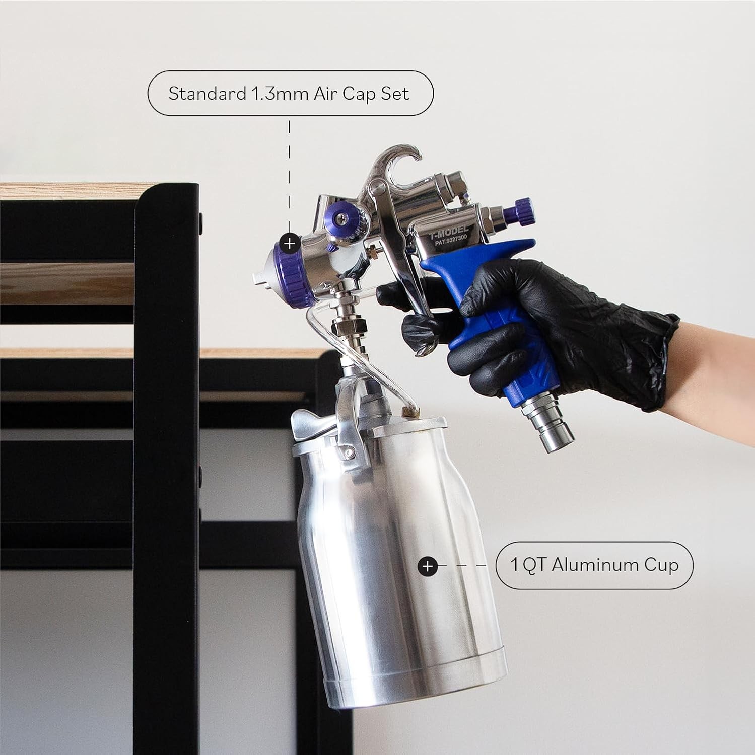 Fuji Spray 5070 1 Quart T-70 Bottom Feed Spray Gun with 1.3mm Air Cap Set