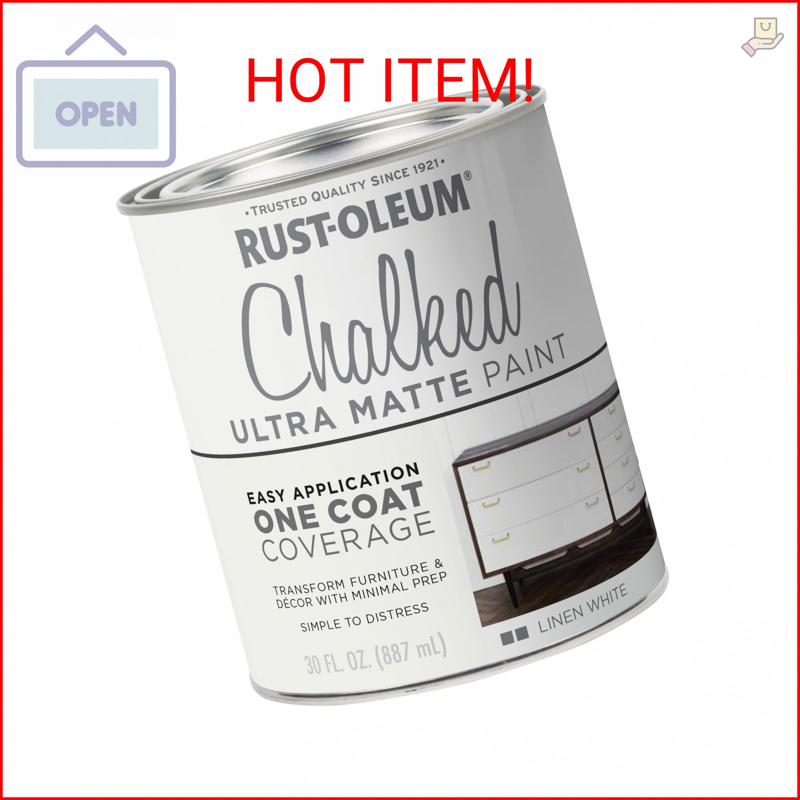 Rust-Oleum Linen White Chalked All-in-One Ultra Matte Paint | One Coat Coverage