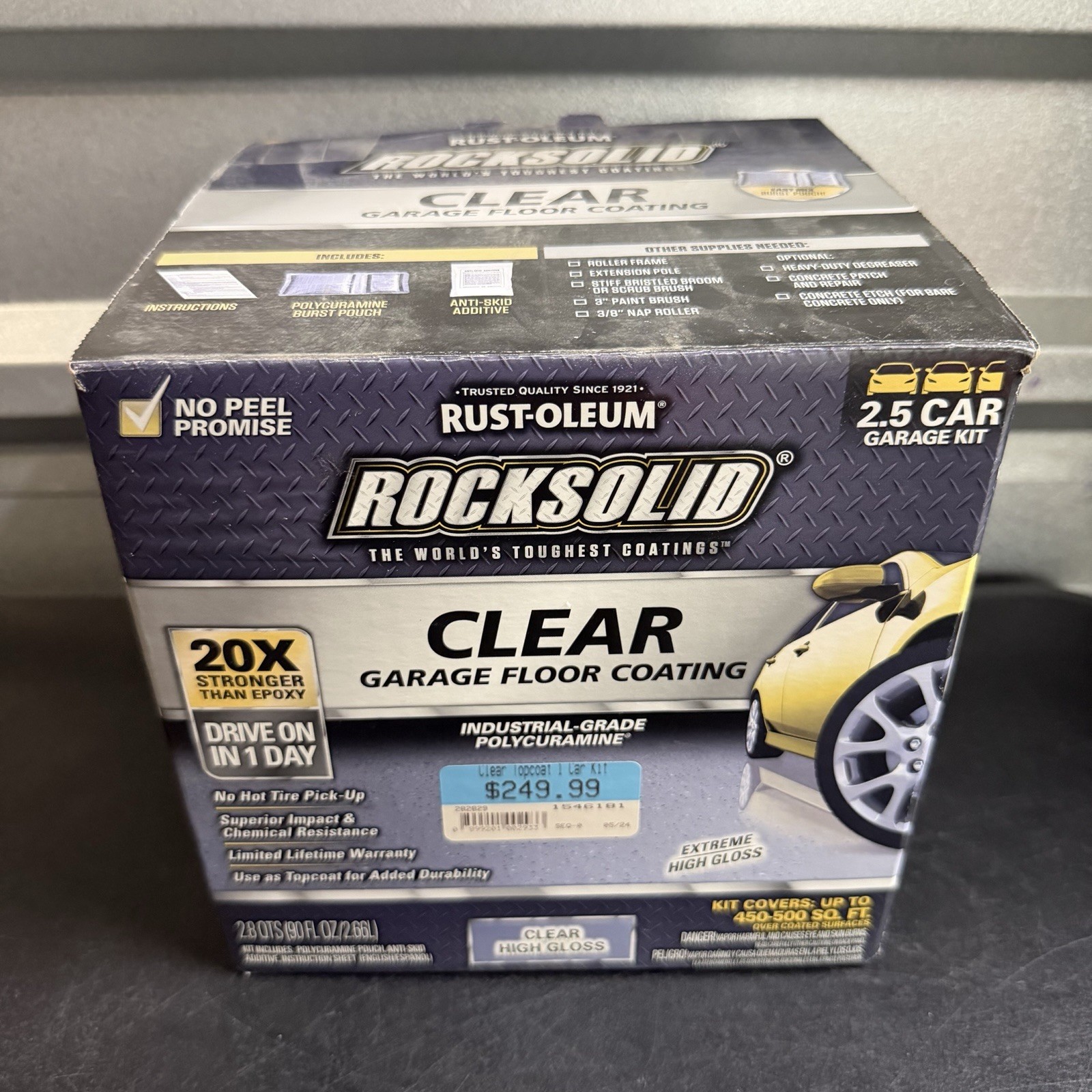 Rust-Oleum 282829 RockSolid Polycuramine Garage Floor Coating Clear Kit OPEN BOX