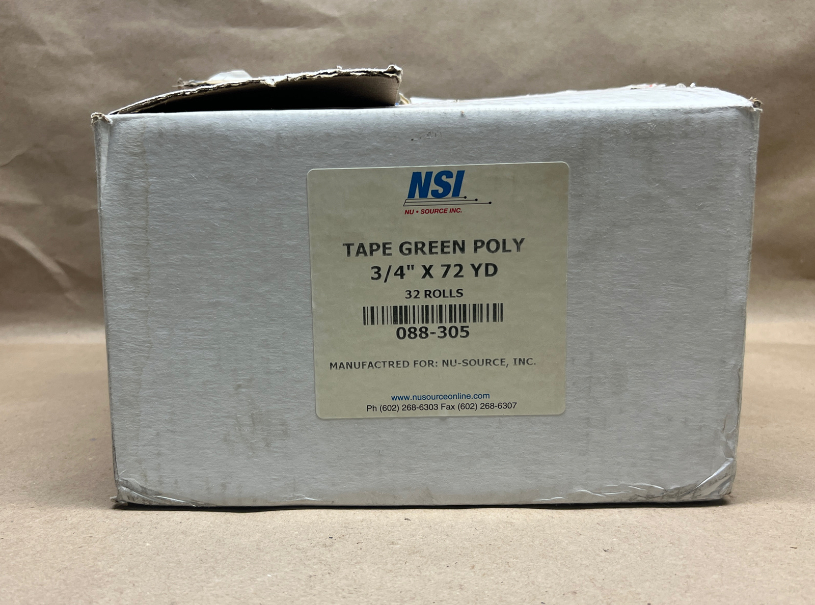 (1) 3/4 inch x 72 yds Green High Temp Poly Tape for Powder Coating And Plating