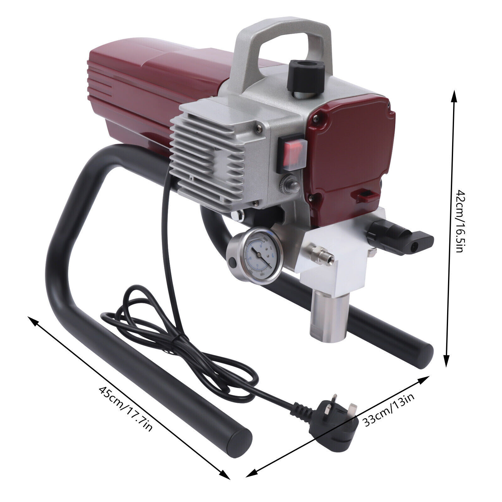 1700W High Pressure Airless Paint Sprayer High Efficiency Power Painting 220V