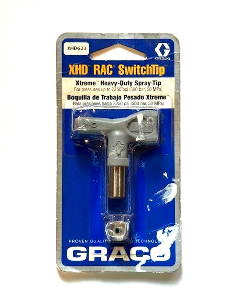 GRACO XHD623 RAC XHD 623 Airless Paint Spray Gun Tip 0.023 in 7250psi 12″ Fan