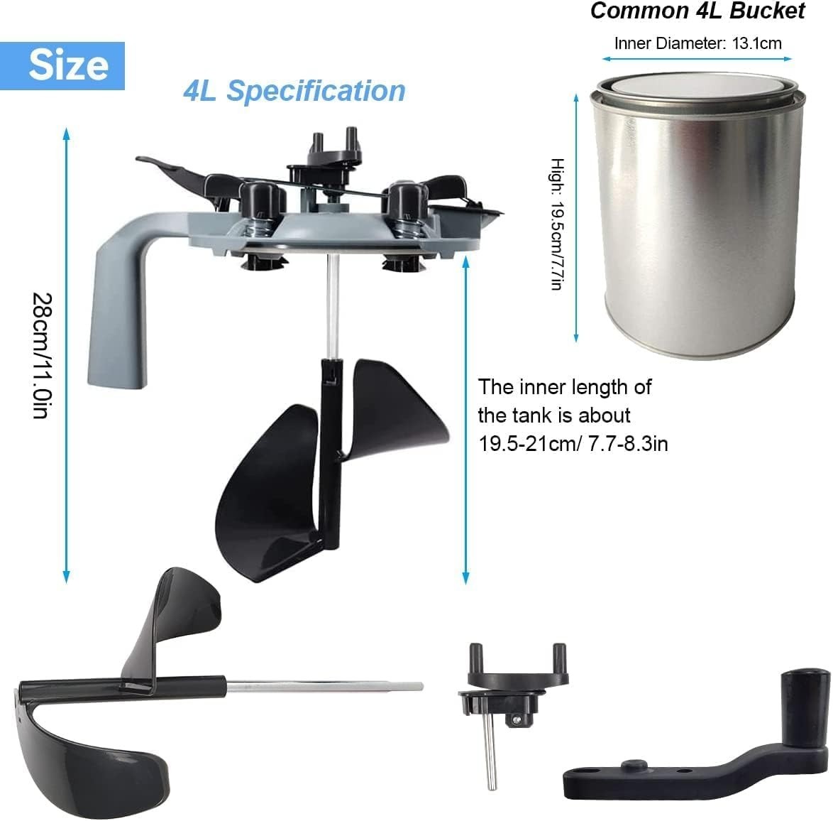 Universal Paint Mixer Kit with 2 Mixing Lids – Leak-Proof & Compact Design