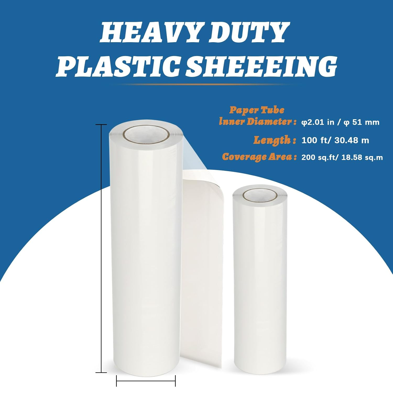 Carpet Protection Film 24″ X 200′ – Self-Adhesive Clear Plastic Floor and Carpet