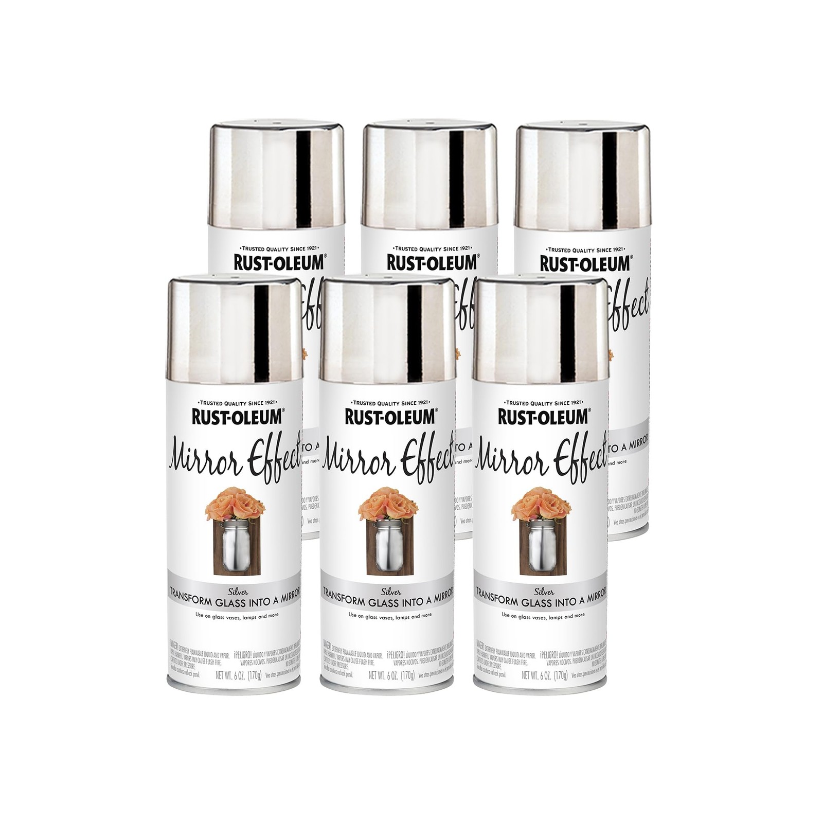 Rust-Oleum 301494-6PK Specialty Mirror Spray, 6 Ounce (Pack of 6), Silver