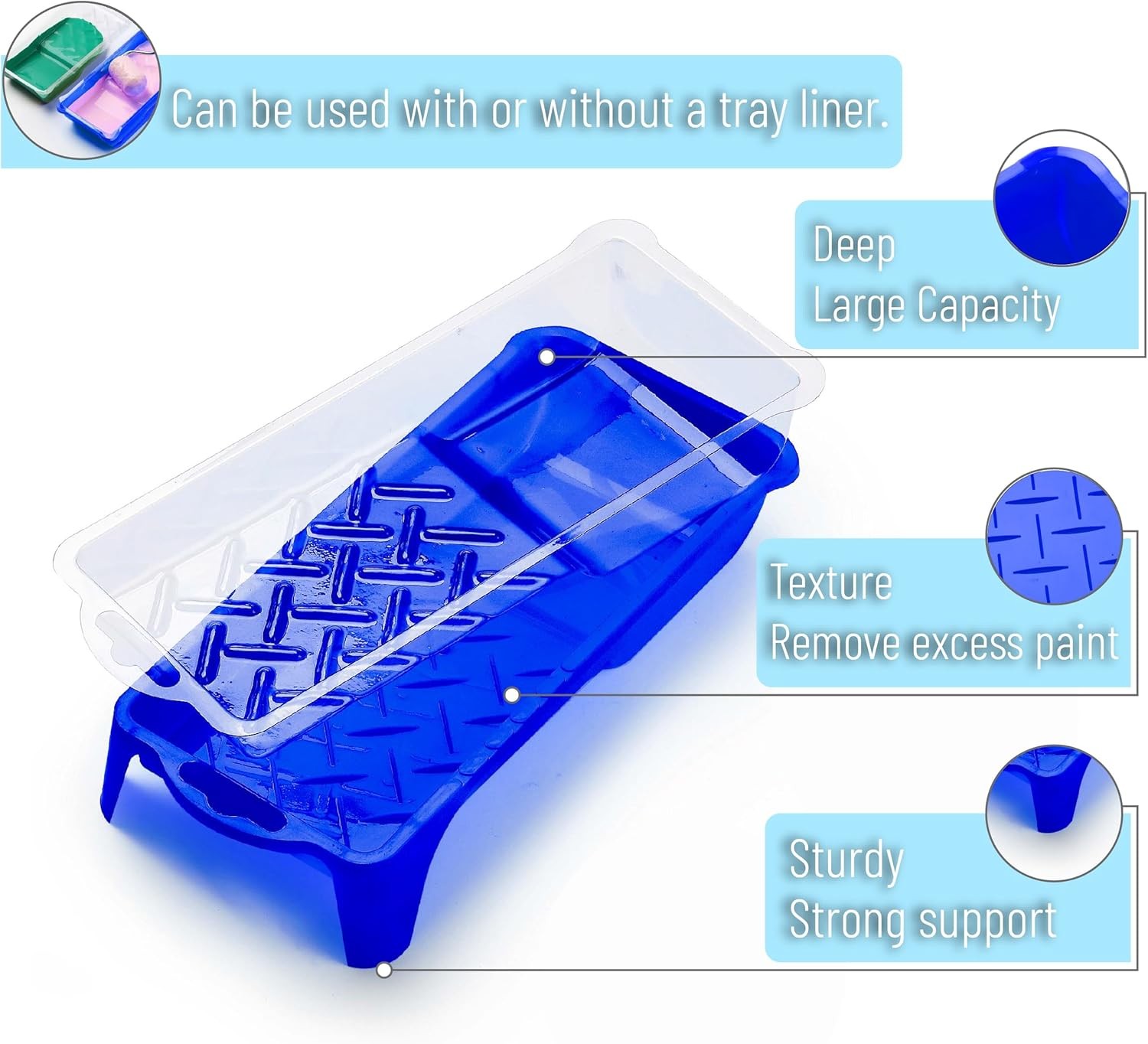Bates- 2 Inch Foam Paint Roller Kit, 10 pcs, Small 1x Blue