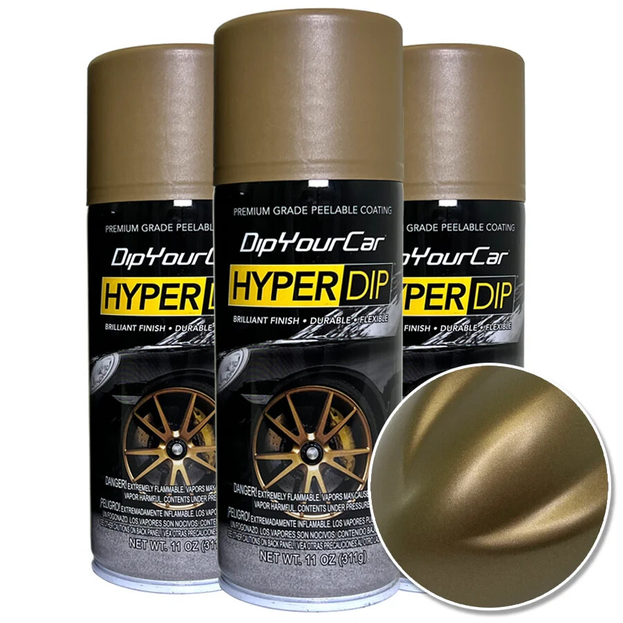 3 PACK – DYC HyperDip Aerosol Bronze Gold (Satin) NEW