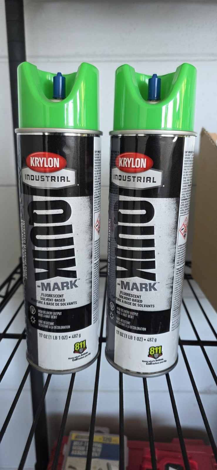 Krylon Industrial Quik-mark Inverted Marking Paint Fluorescent Green 17Oz (2)can