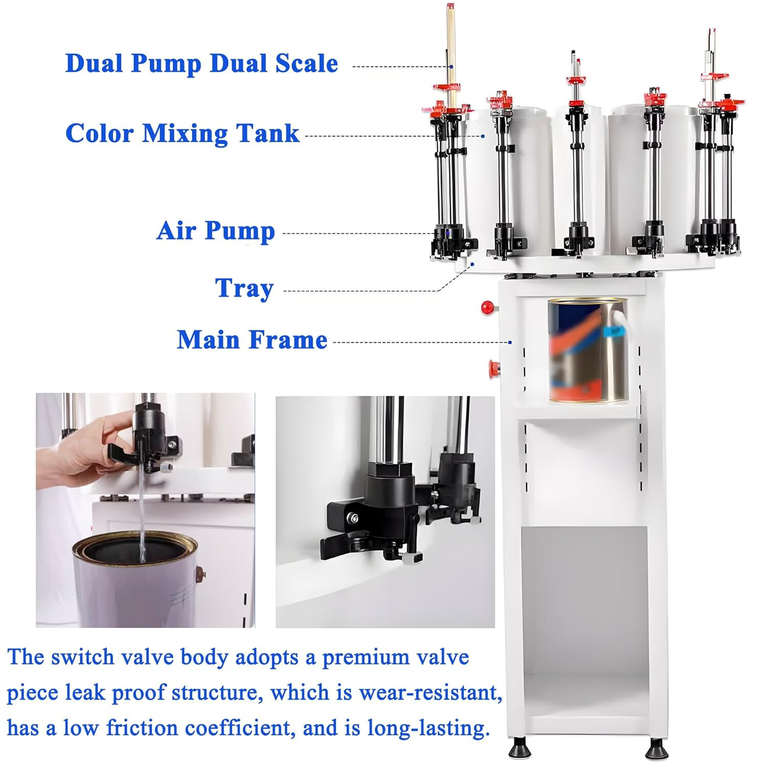 110V Paint Colorant Dispenser,2.3L×14 Colorant Mixing Can Paint Tinting Machine