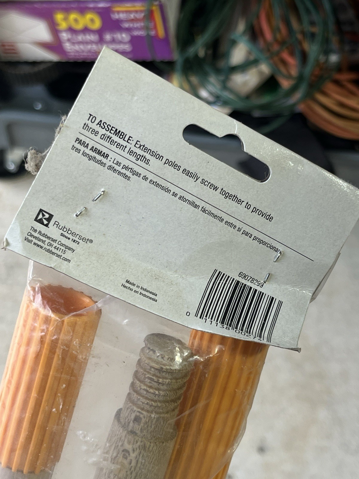 Quick Solutions 42” 3-Piece Wood Extension Pole – Paint Roller Handle Extender