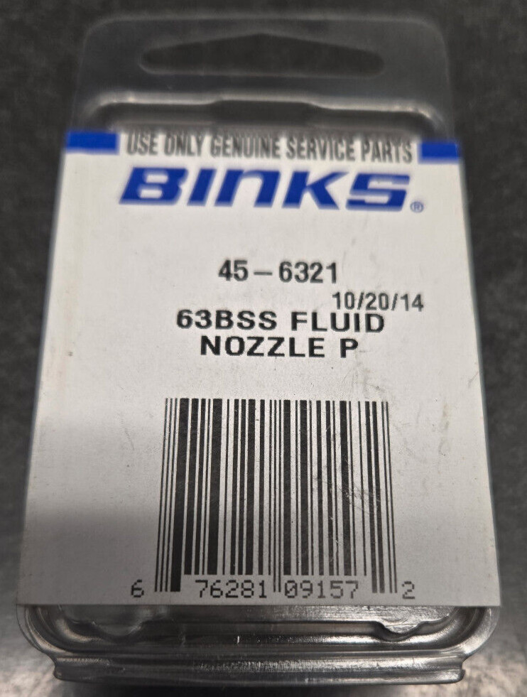 New Genuine Binks 45-6321 63BSS Fluid Nozzle