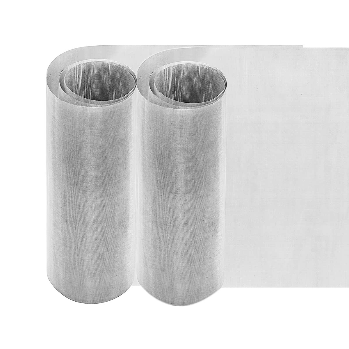 2Pack 300 Mesh 304 Stainless Steel Woven Wire Mesh, 5.9×19.6in 2Pack, Silver