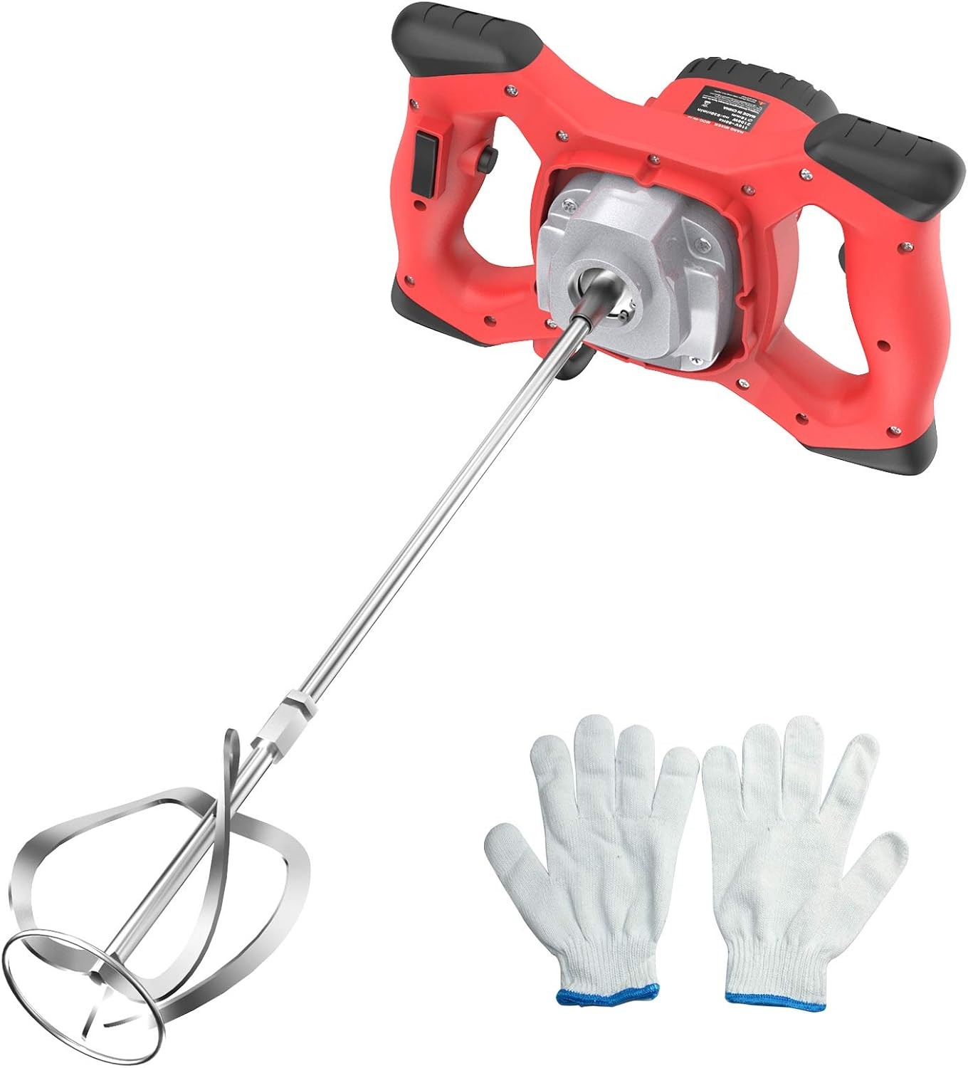 Cement Mixer, 2100W Electric Concrete Mixer with 6 Speed,110V Handheld Mud Mixer