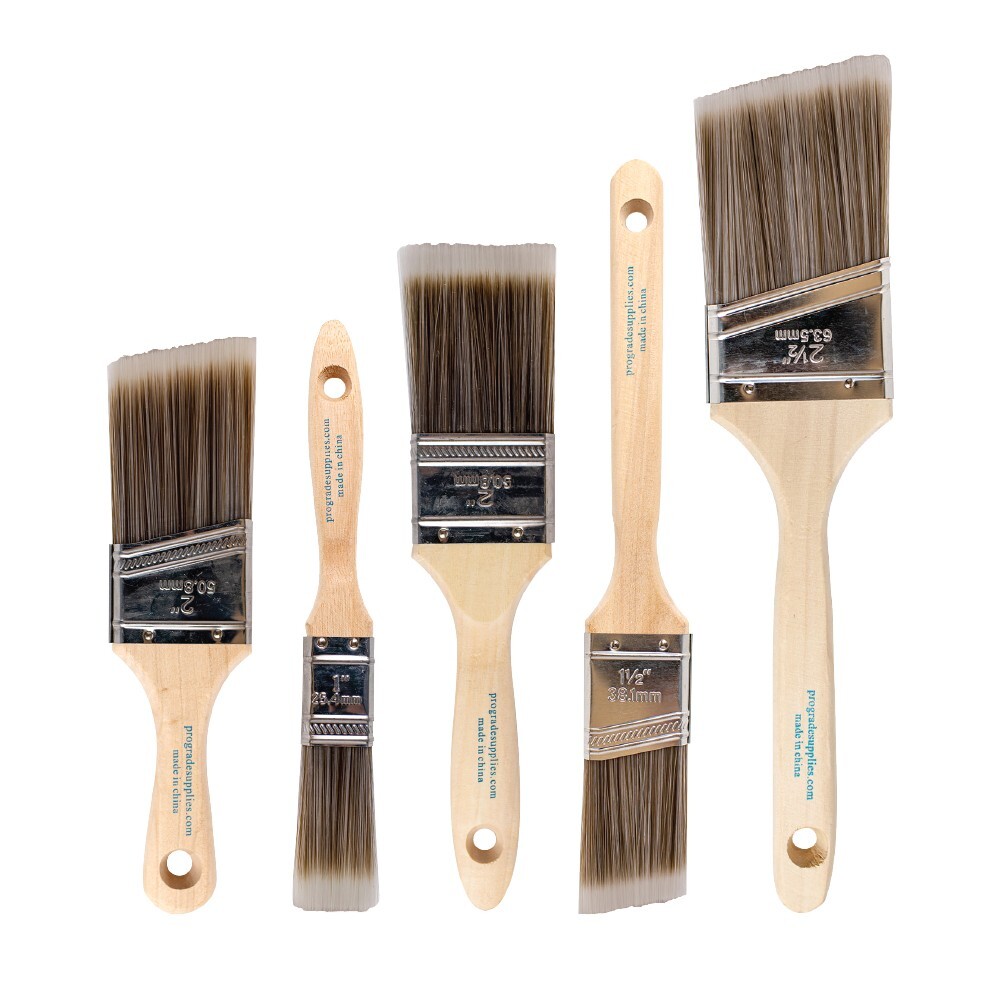 5-Piece Flat and Angle Brushes for All Latex and Oil Paints & Stains