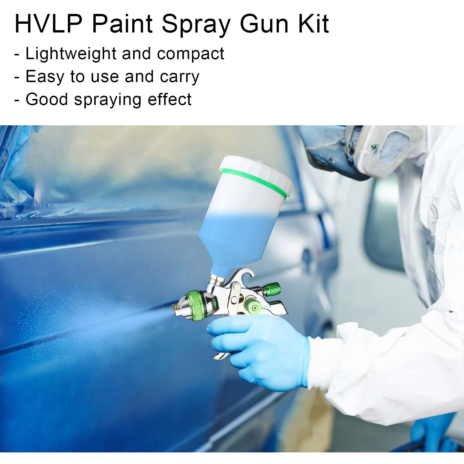 Tosucs Hvlp Spray Gun 1.4Mm Tip Replaceable 1.7Mm 2.0Mm Nozzle Hvlp Gravity