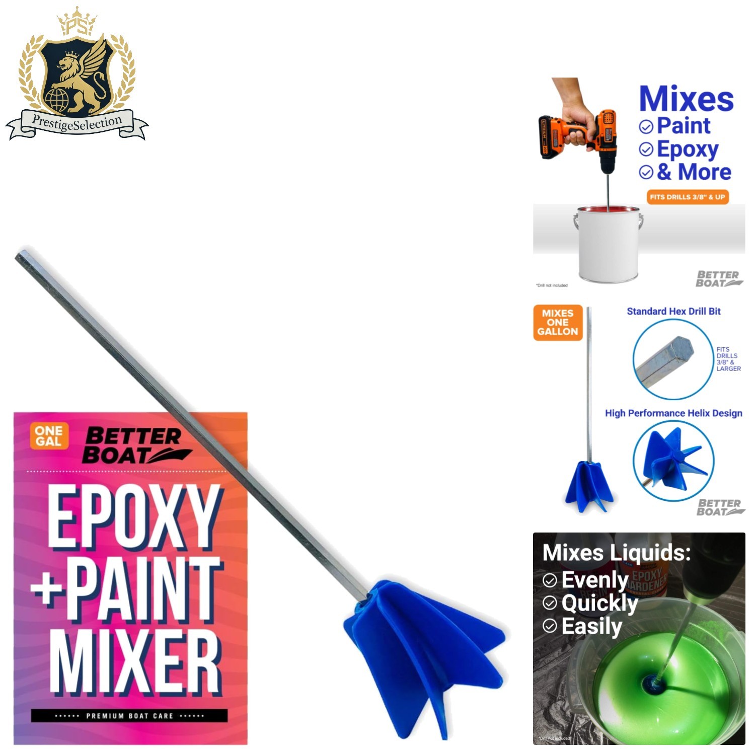 Quick-Mix Epoxy Resin Paddle Attachment for Drill – Lightweight & Compact Design