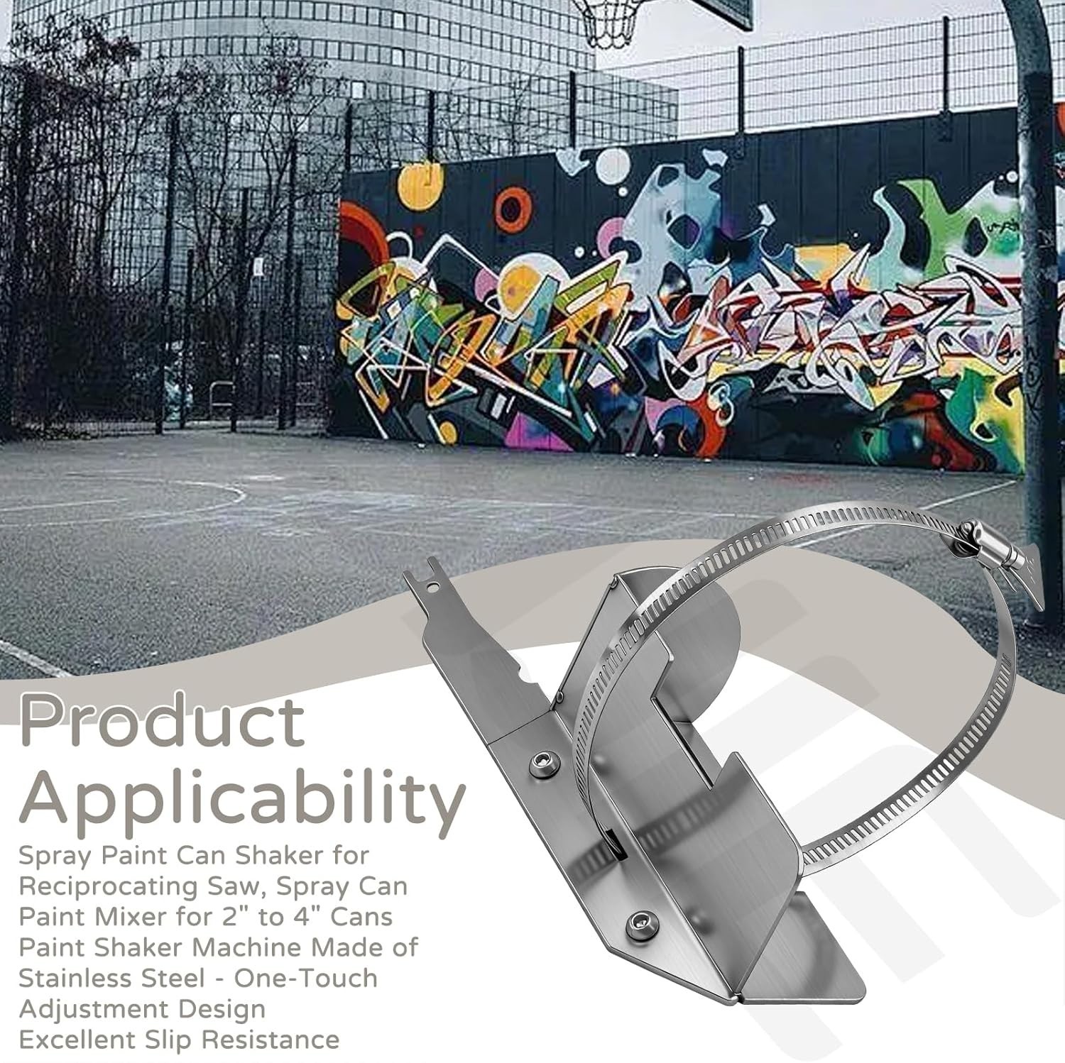 Reciprocating Saw Spray Can Shaker Paint Mixer 2 to 4 Inch Cans Steel Tool