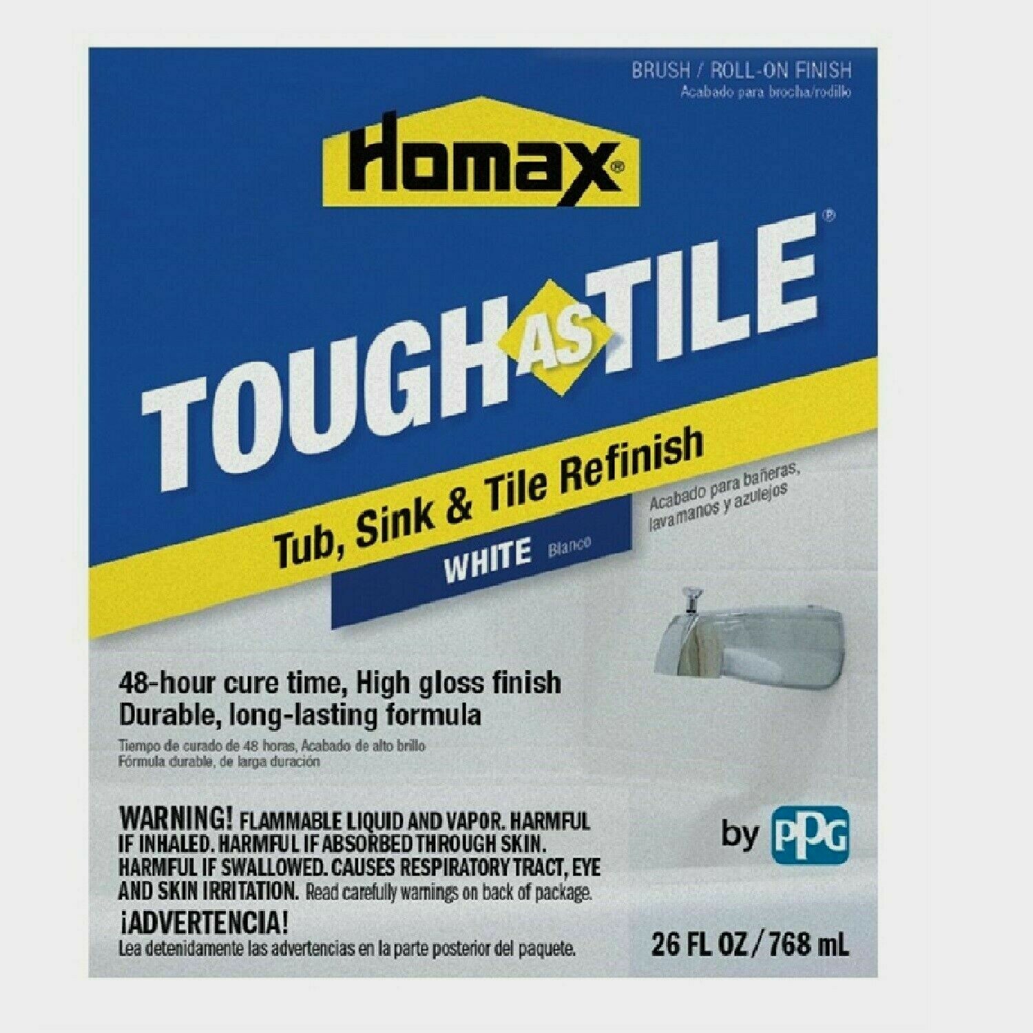 Homax 3158 Tough As Tile Epoxy Enamel Brush On Paint, White