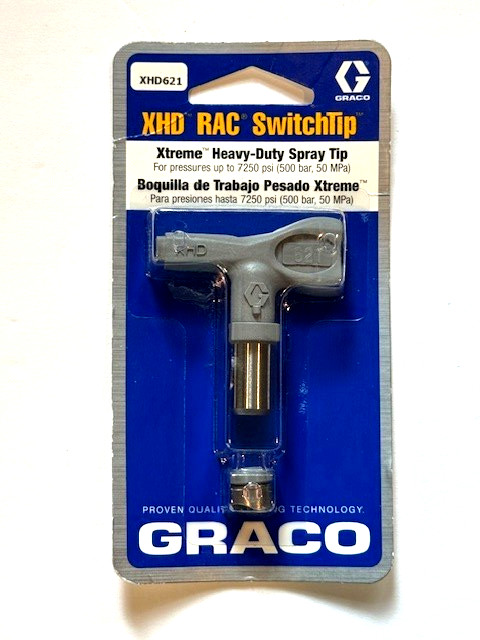 GRACO XHD621 RAC XHD 621 Airless Paint Spray Gun Tip 0.021 in 7250psi 12″ Fan