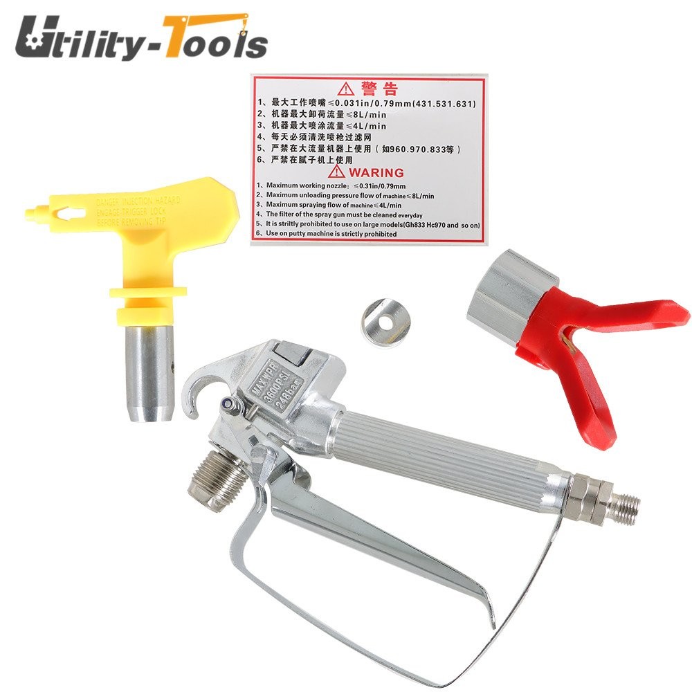 3600PSI Airless Paint Spray Gun w/ Tip&Tip Guard Sprayers For Sprayers US