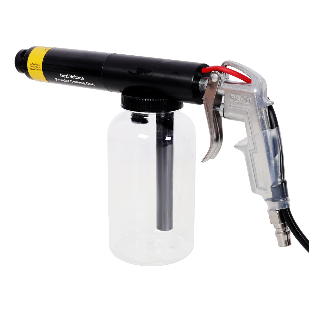 15KV 25KV Dual Voltage Powder Coating Gun, 120V, Clear Bottle