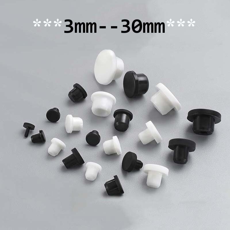White/Black Silicone Plugs Blanking End Cap High Temp Bung Seal Stopper 3mm-30mm