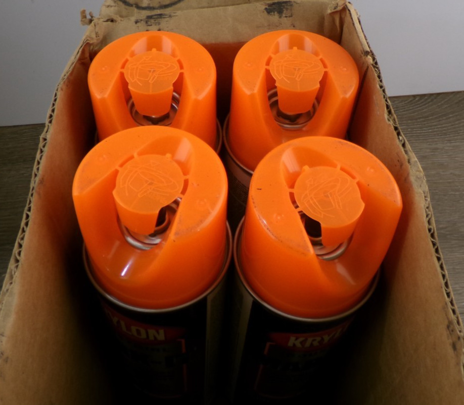 Krylon Mark-It SB Fluorescent Orange Inverted Marking Paint (Box of 4) S7