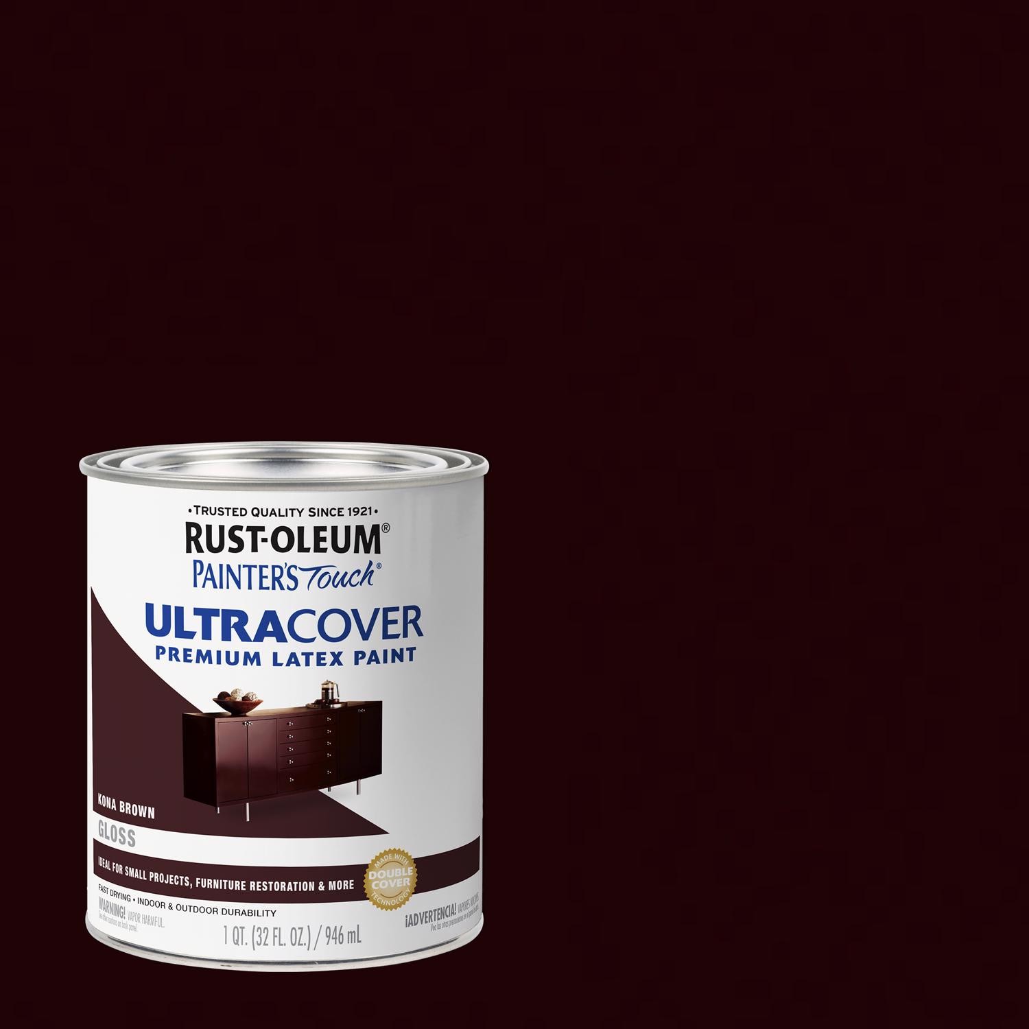 Rust-Oleum Painter’s Touch Gloss Kona Brown Paint 2 Qt Interior Exterior