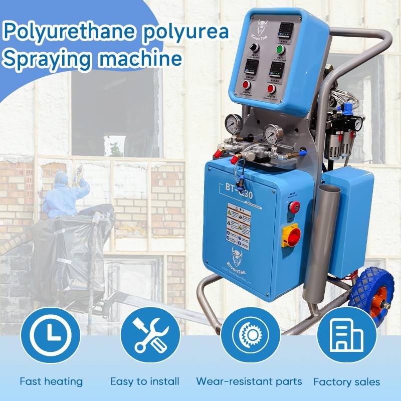 Pneumatic Polyurethane Spray Foam Machine 1:1 Ratio High Pressure Polyurea Spray