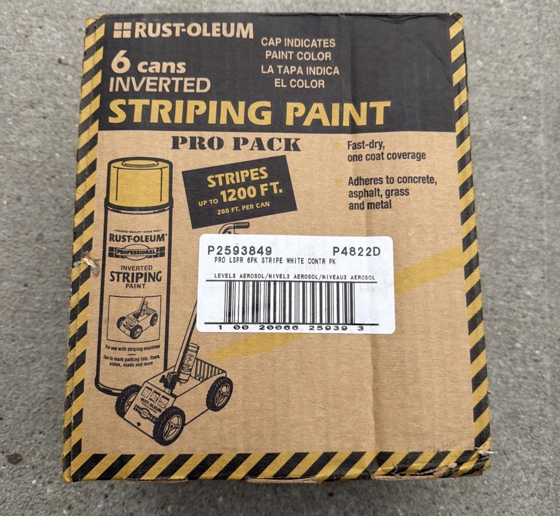 Spray Paint Car Parking Lot Striping Machine Line Road Marking Flat White 6 Pack