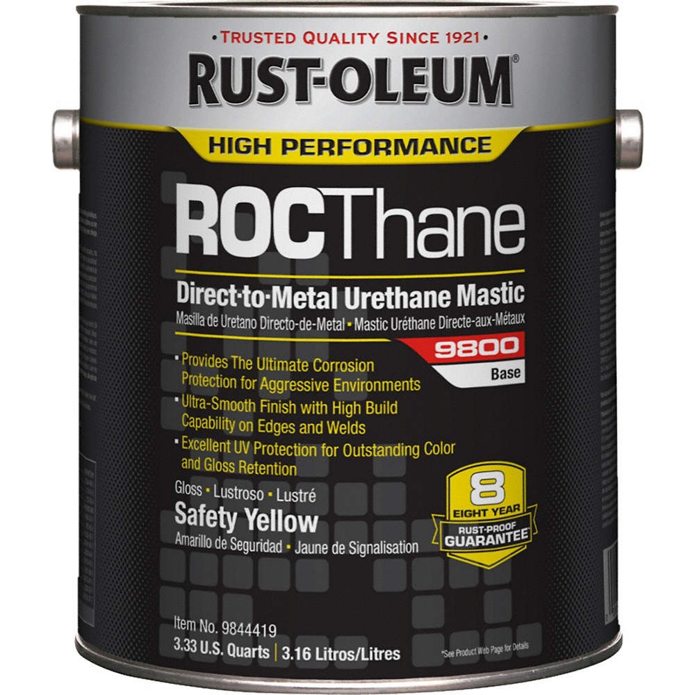 RUST-OLEUM 9844419 Urethane Mastic Coating,Safety Yellow 2NU56