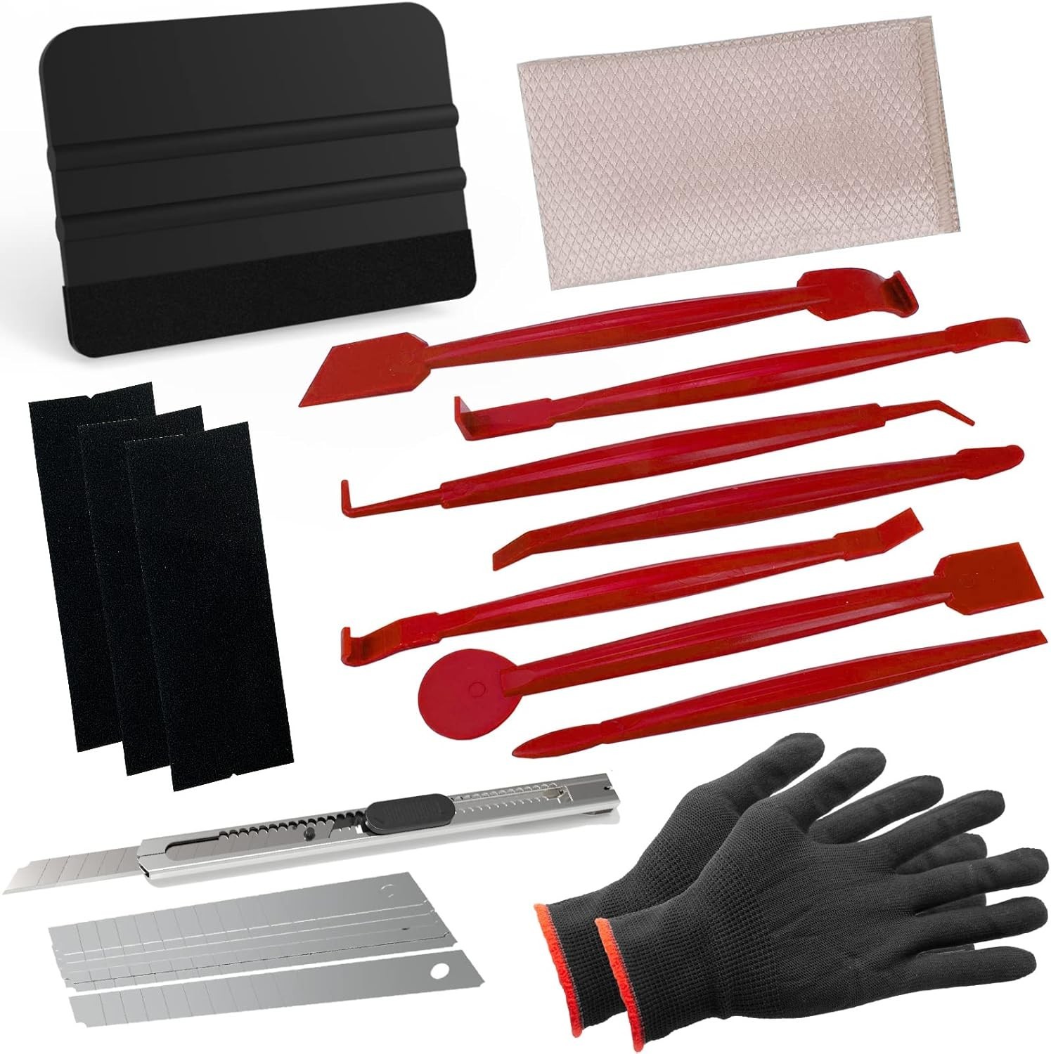 Vinyl Wrap Tool Kit Window Tint Kits for Automotive Wrap, Red