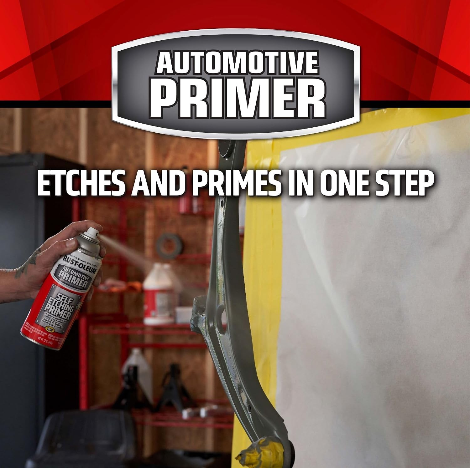 Automotive Self Etching Primer Spray Paint 12oz Matte Dark Green Rust Stop