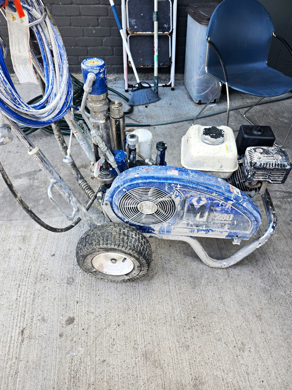 Gas Airless Paint Sprayer Cart, Wheeled Blue, 50ft Hose 3300psi 1.6GPM 5.5hp