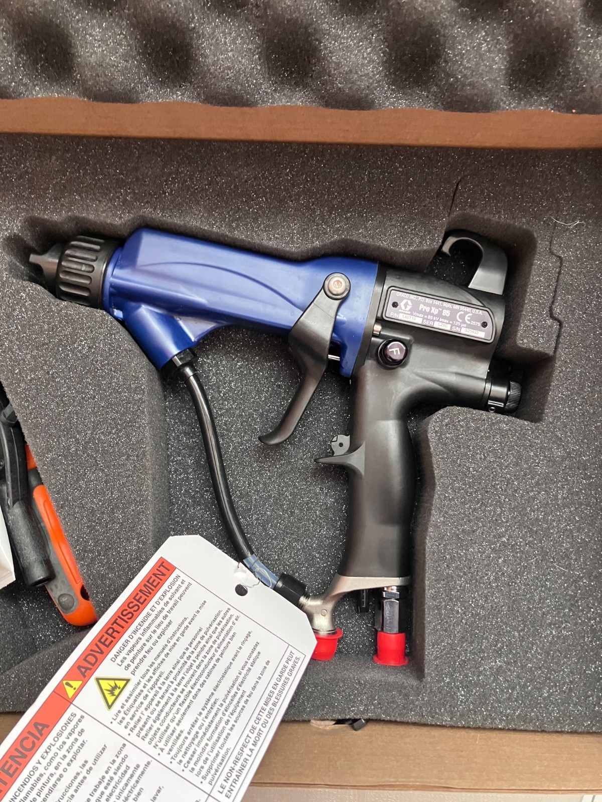Brand new Graco Pro XP 85 KV electrostatic spray gun with 1.5mm 24N477 nozzle