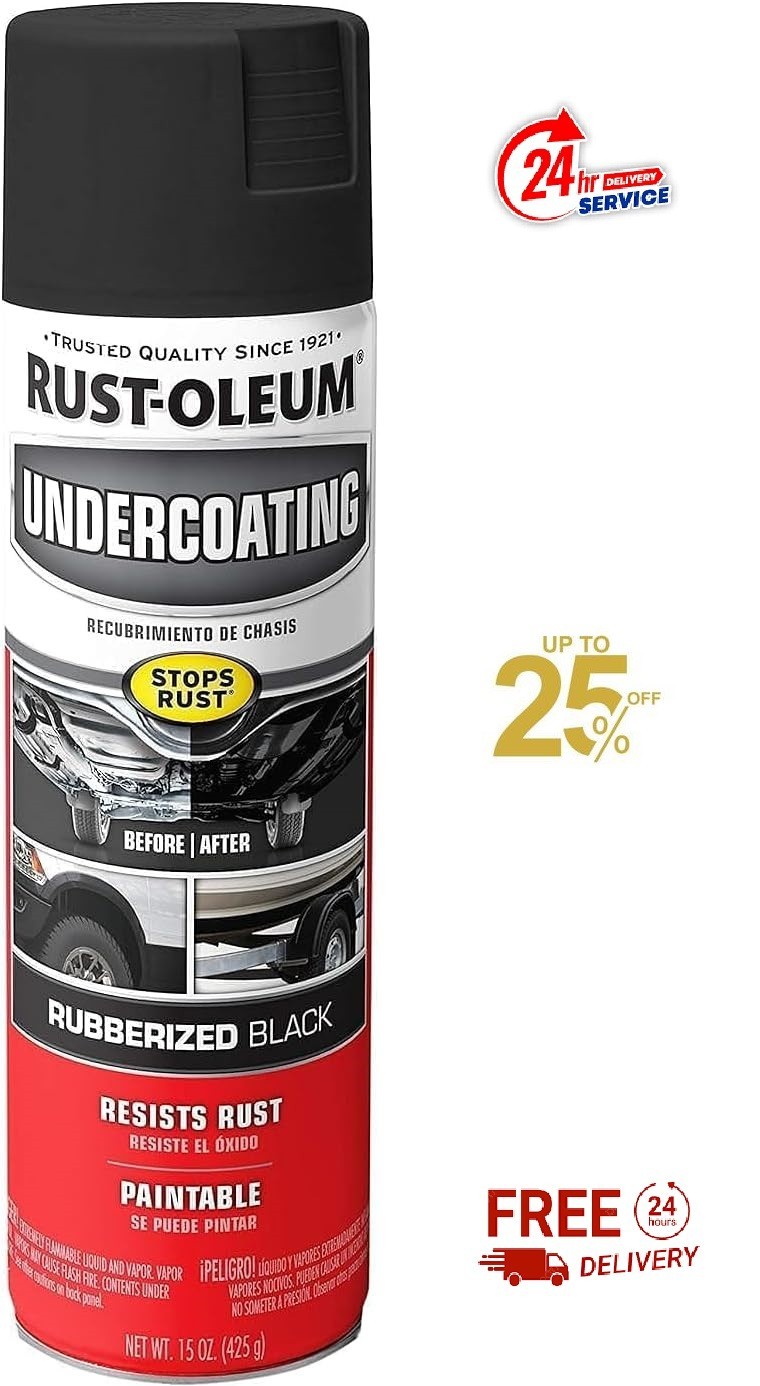 Truck Rubberized Undercoating Spray, 15 oz, Black