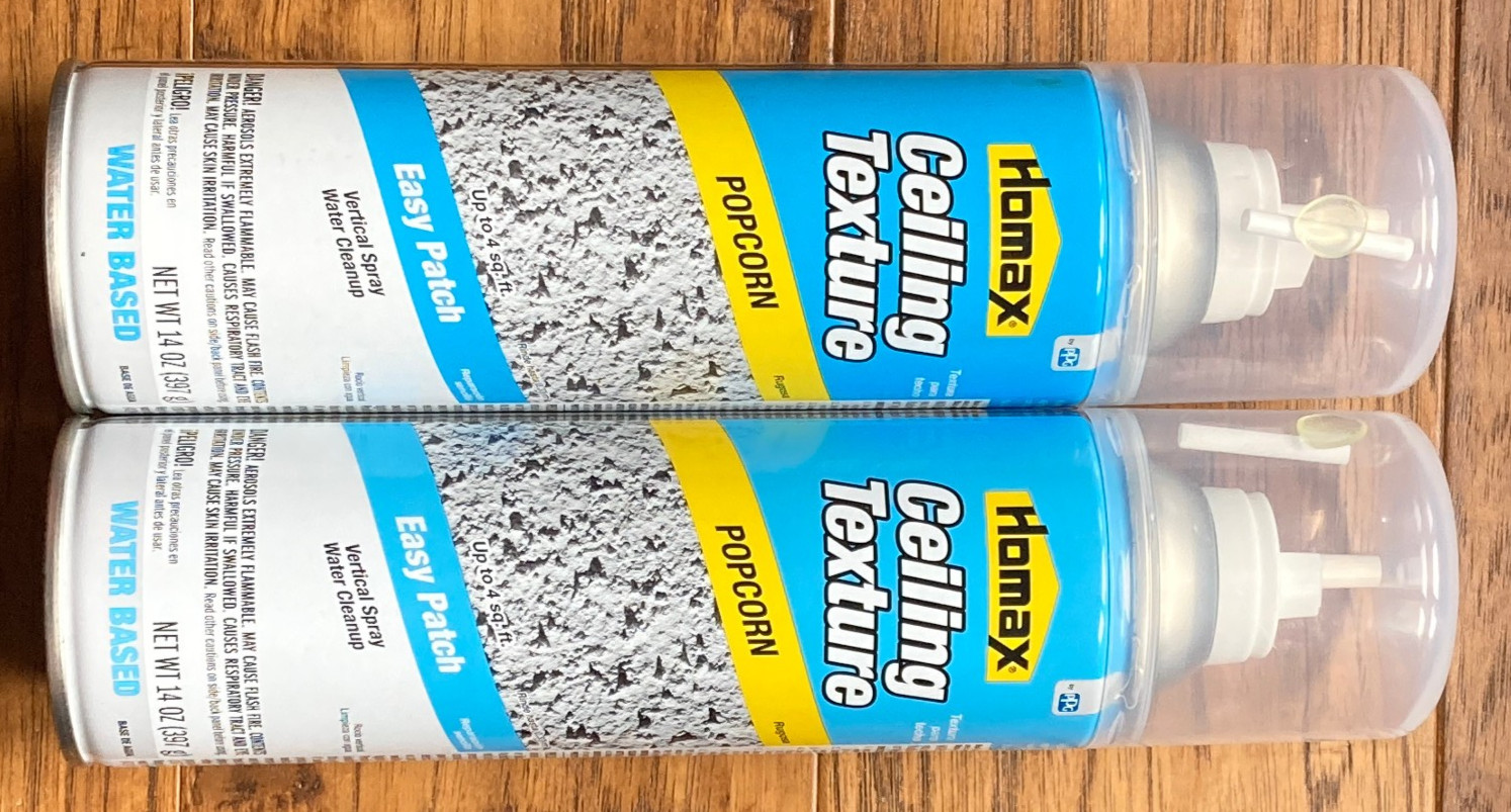 Qty. 2 – Homax Popcorn Ceiling Texture 14 oz White Water-Based New Free Shipping