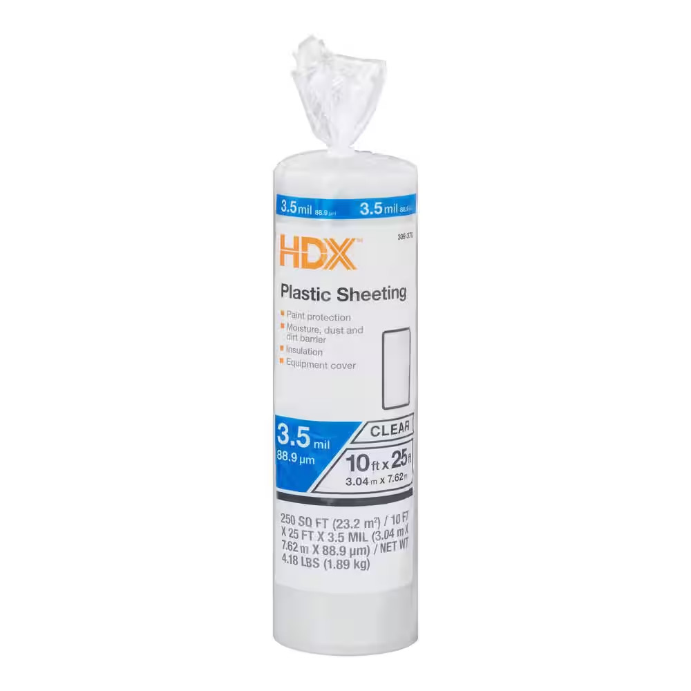 10 Ft. X 25 Ft. Clear 3.5 Mil Plastic Sheeting