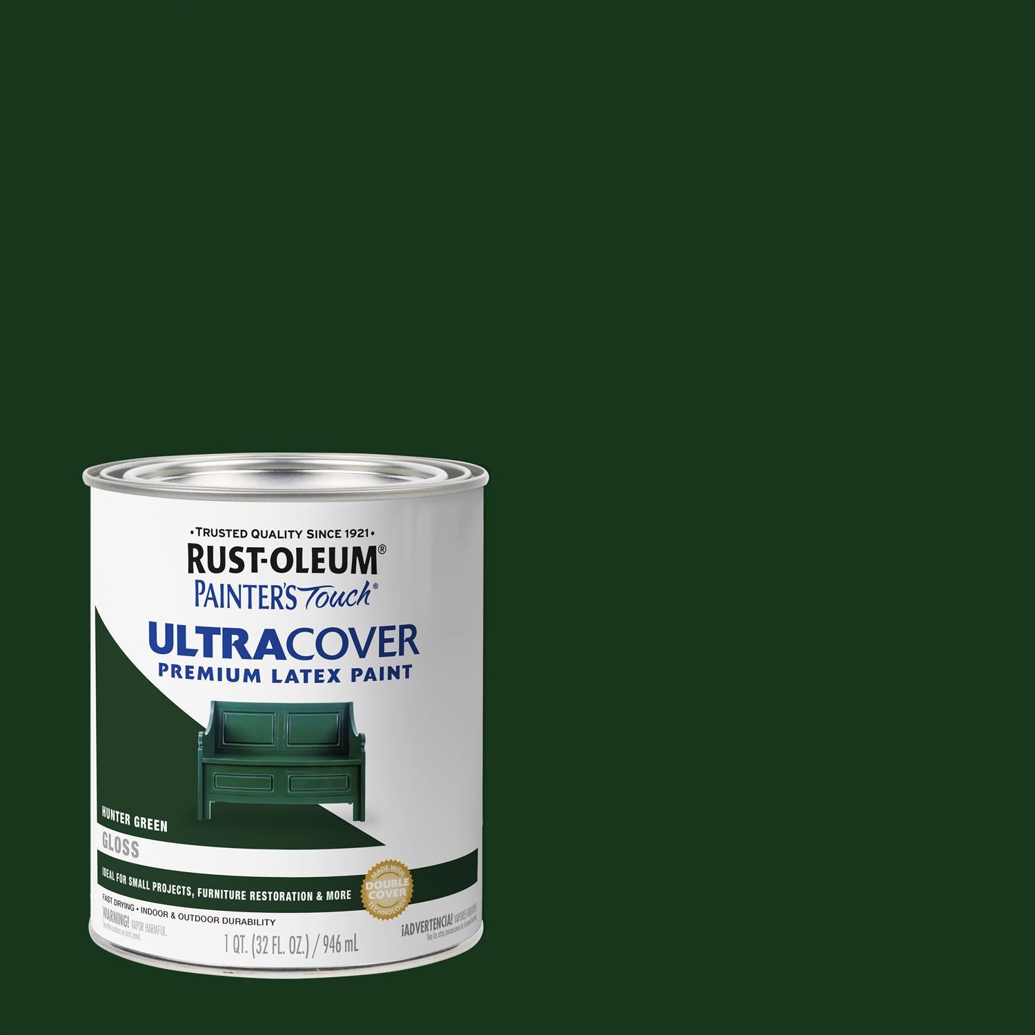 Rust-Oleum 1938502 Gloss Hunter Green Indoor and Outdoor Paint 1 qt. (Pack of 2)
