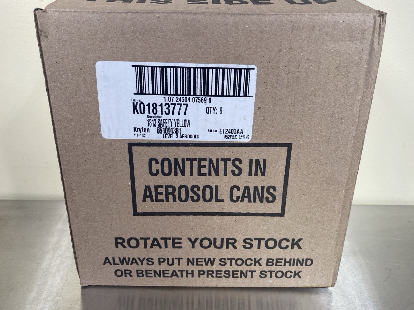 Lot of 6! Krylon K01813777 OSHA Safety Yellow APWA Color Standard Spray Paint