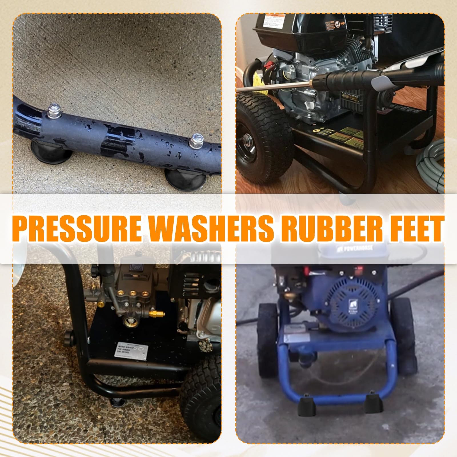 Pressure Washers Rubber Feet – for Most Brands of Gas Powered black